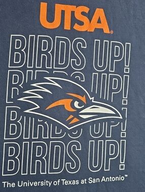 Port & Co UTSA Birds Up Blue Graphic Tshirt Collegiate Texas State San Antonio